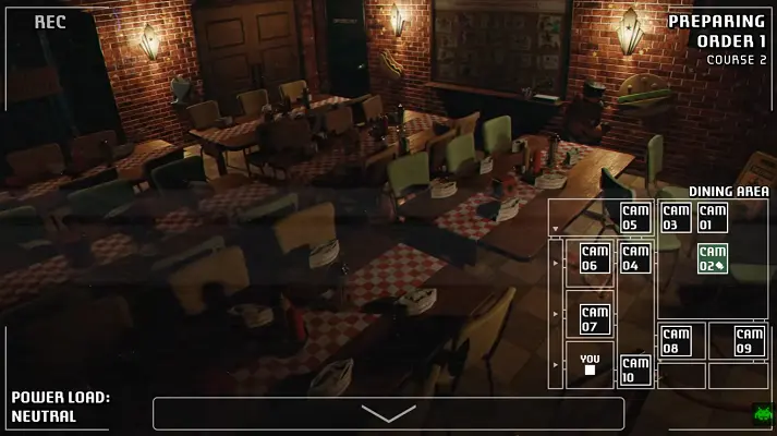 A Bite at Freddy's camera view inside Freddy Fazbear's Grill