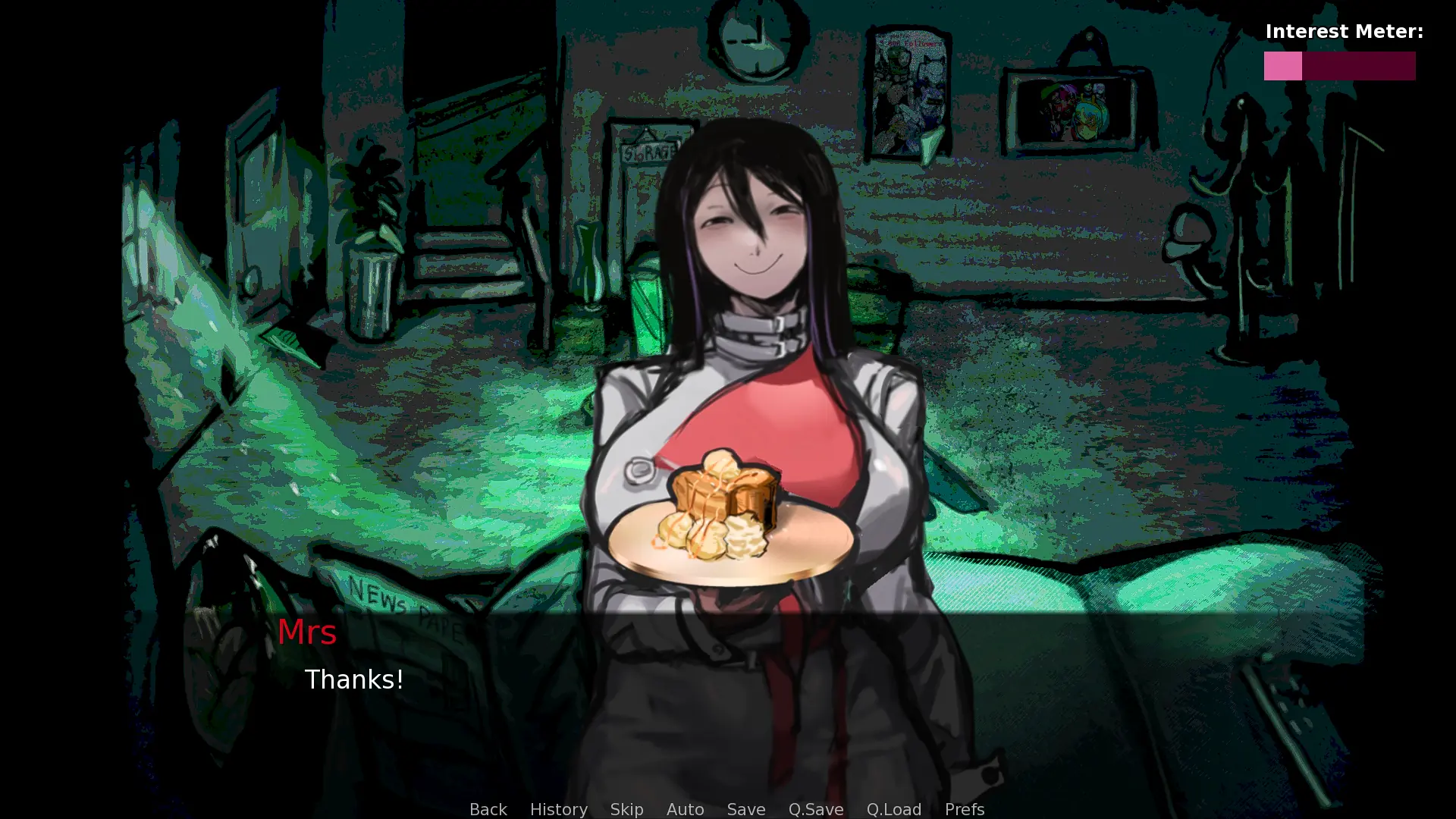 How to Date an Entity visual novel choice scene with horror tension